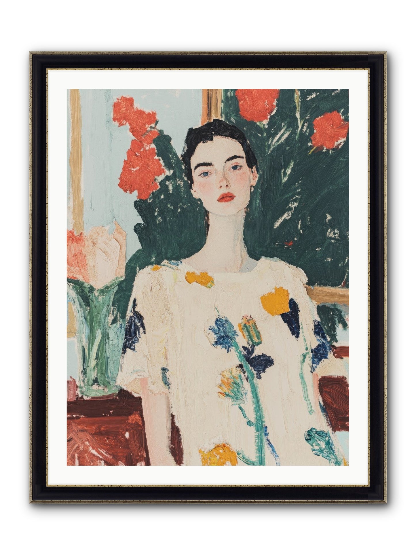 Unblinking Framed Print - Black & Gold 30x40