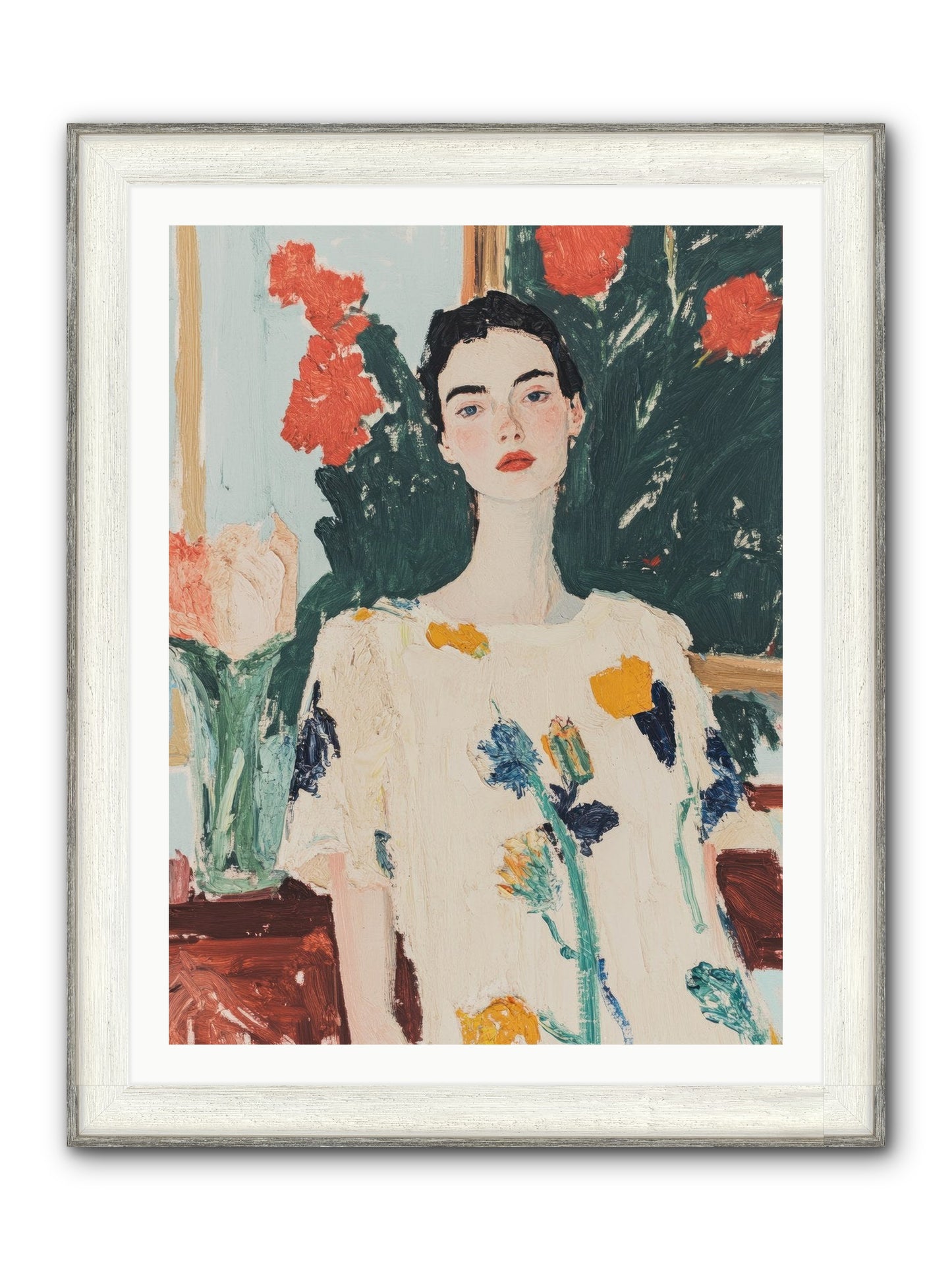 Unblinking Framed Print - Driftwood White 30x40