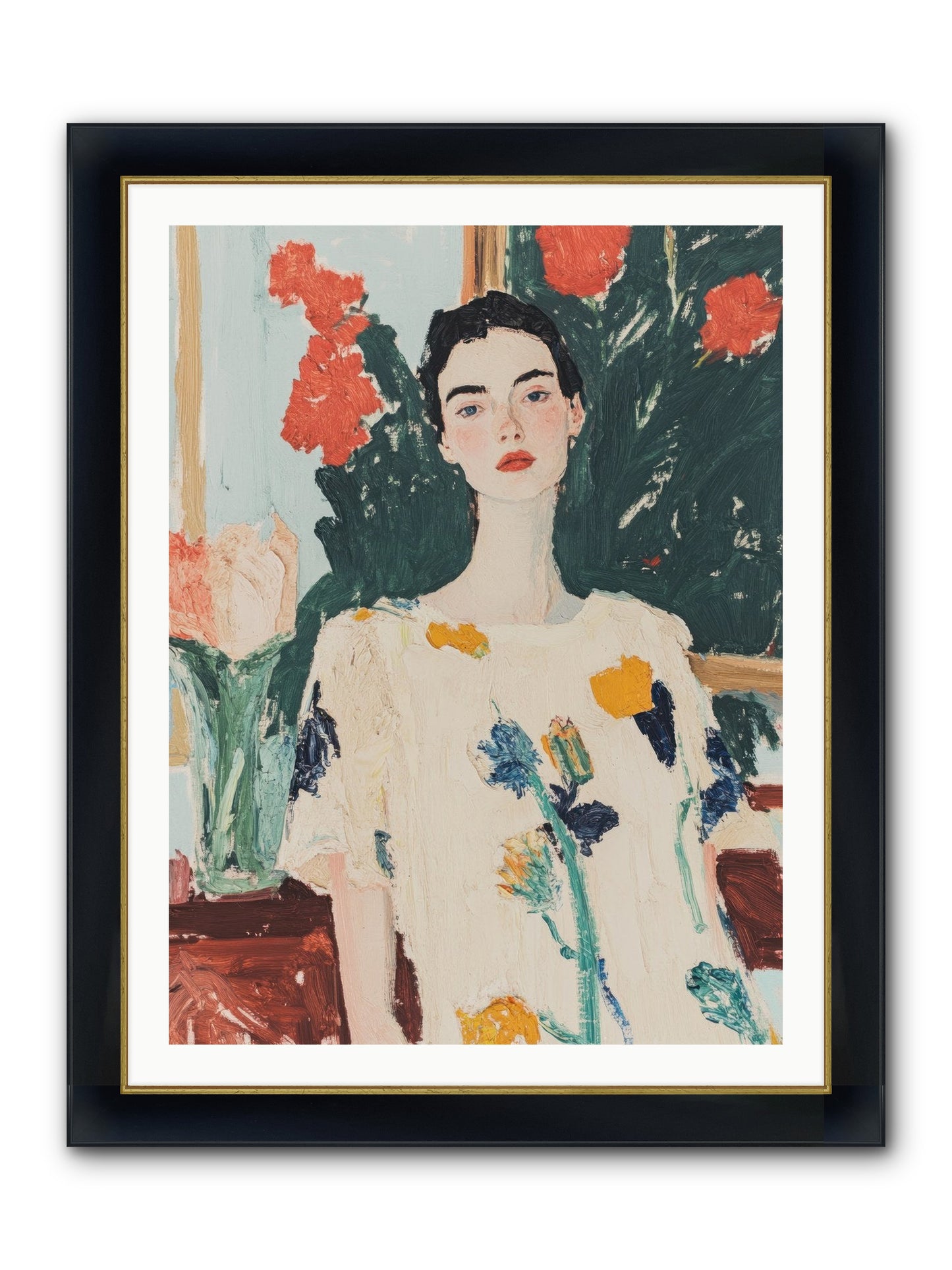 Unblinking Framed Print - Wide Black w/Gold 30x40