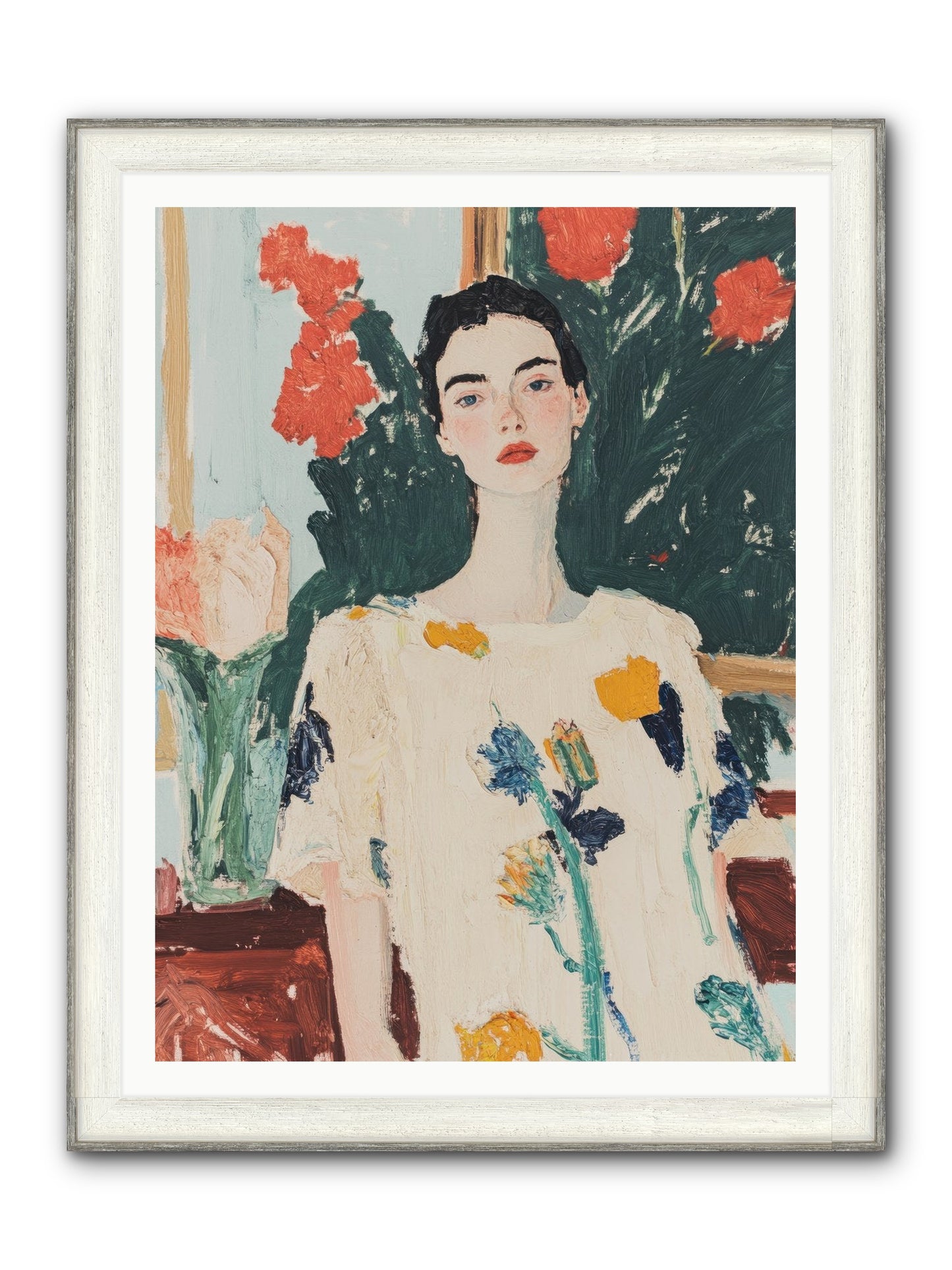 Unblinking Framed Print - Driftwood White 36x48