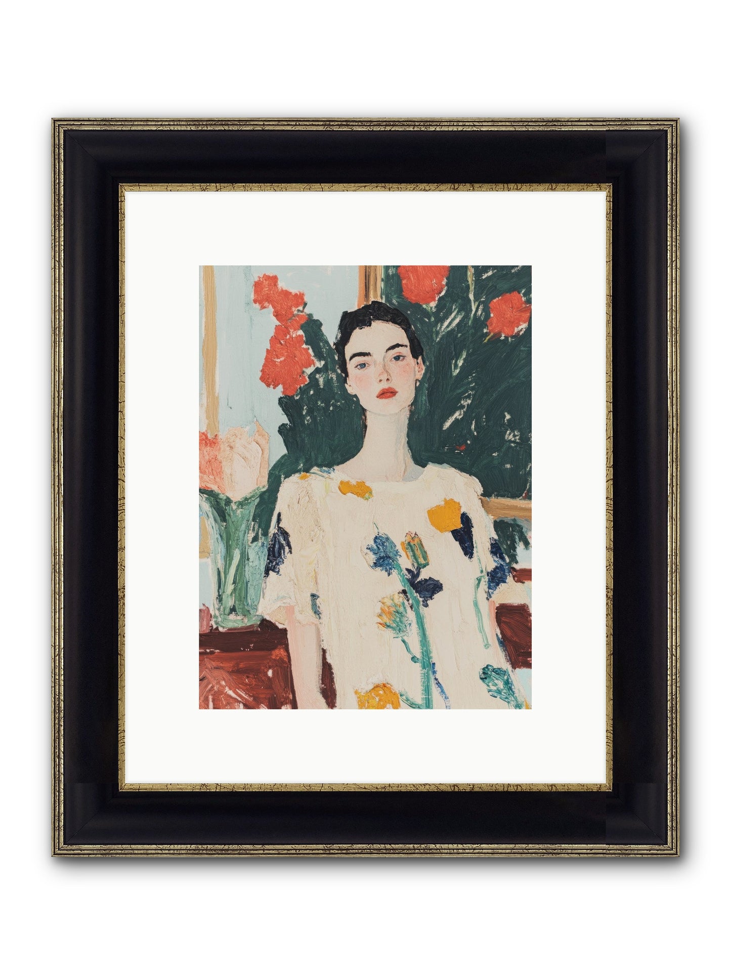 Unblinking Framed Print - Black & Gold 9x12