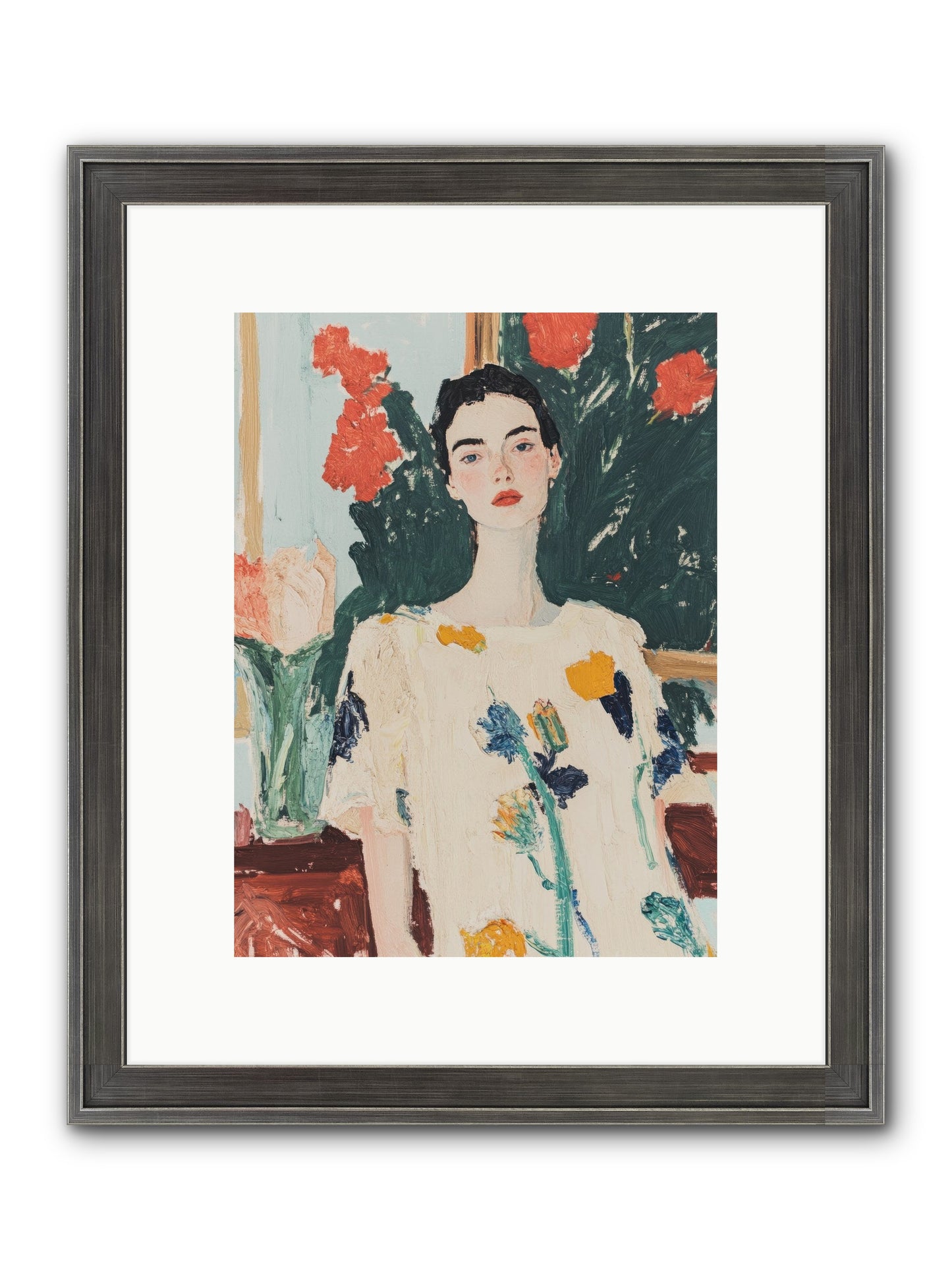 Unblinking Framed Print - Slimwoods Black/Silver 9x12