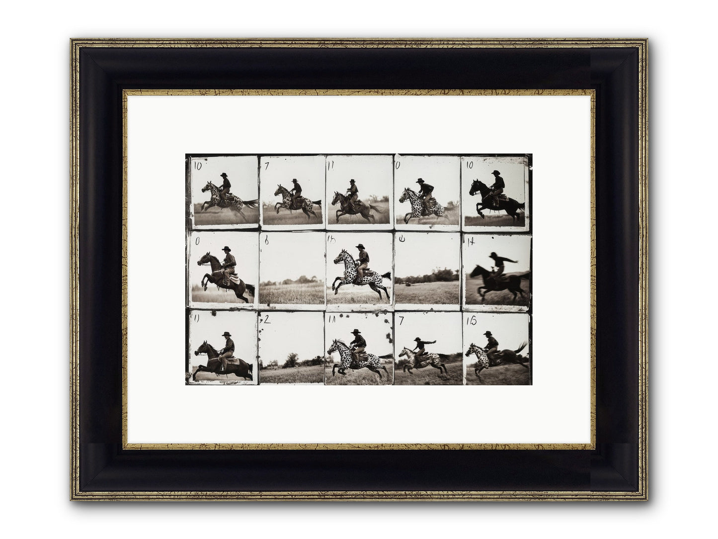 Unbridled Spirit Framed Print - Black & Gold 12x8