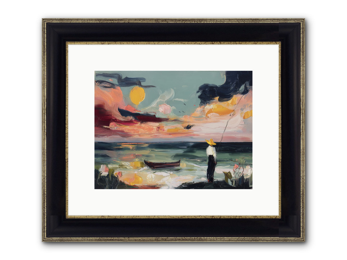 Uncharted Paradise Framed Print - Black & Gold 12x9