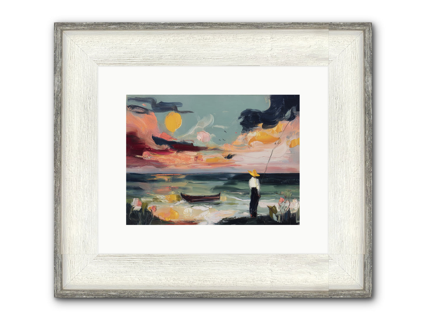 Uncharted Paradise Framed Print - Driftwood White 12x9