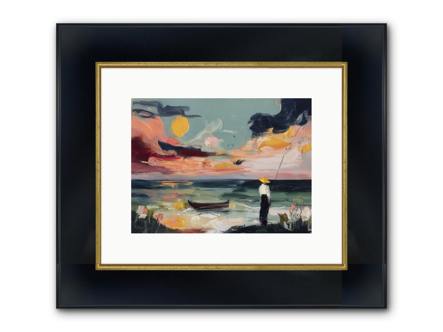 Uncharted Paradise Framed Print - Wide Black w/Gold 12x9