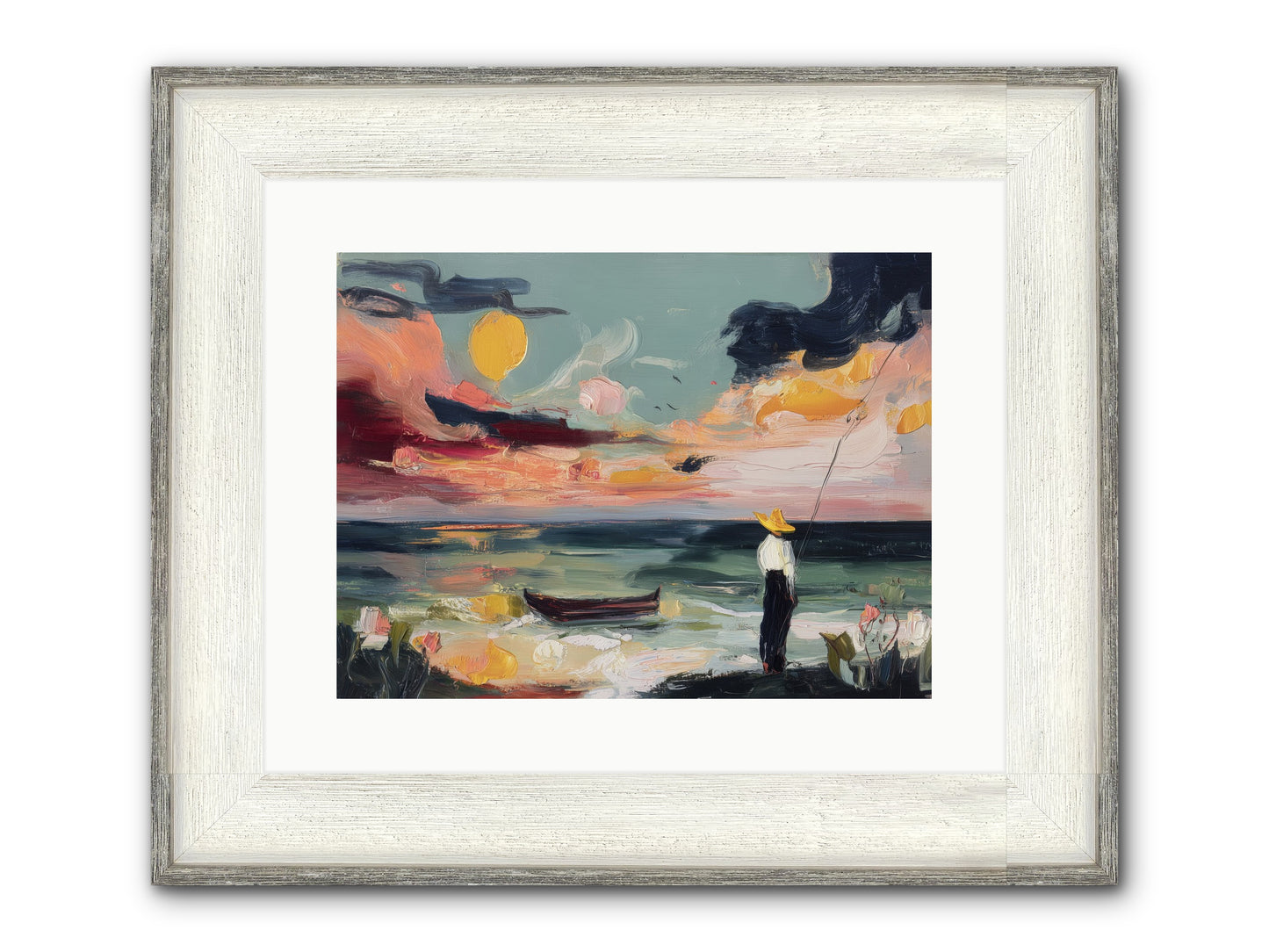 Uncharted Paradise Framed Print - Driftwood White 16x12