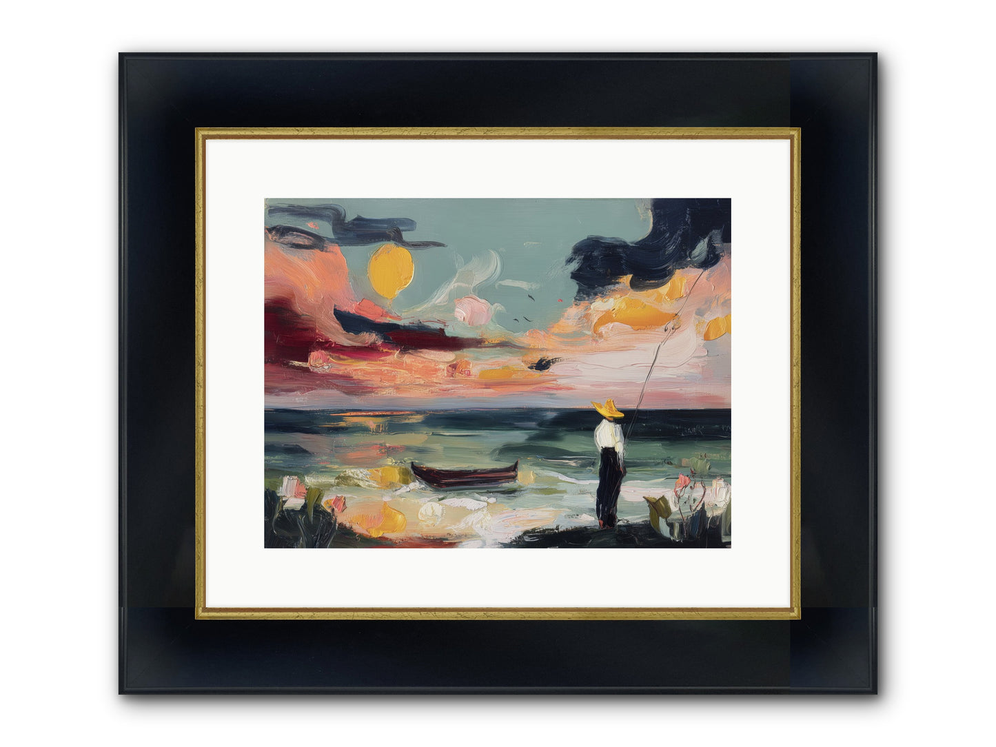 Uncharted Paradise Framed Print - Wide Black w/Gold 16x12