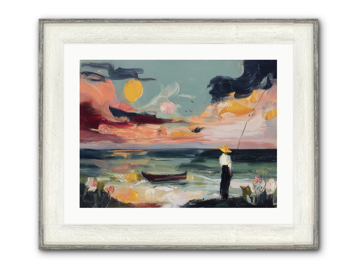 Uncharted Paradise Framed Print - Driftwood White 24x18