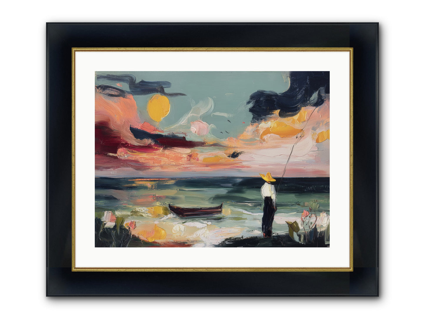 Uncharted Paradise Framed Print - Wide Black w/Gold 24x18