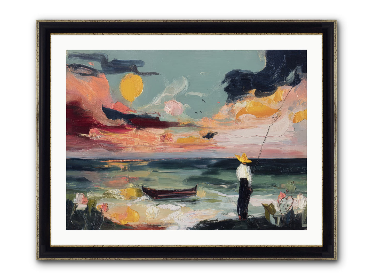 Uncharted Paradise Framed Print - Black & Gold 32x24