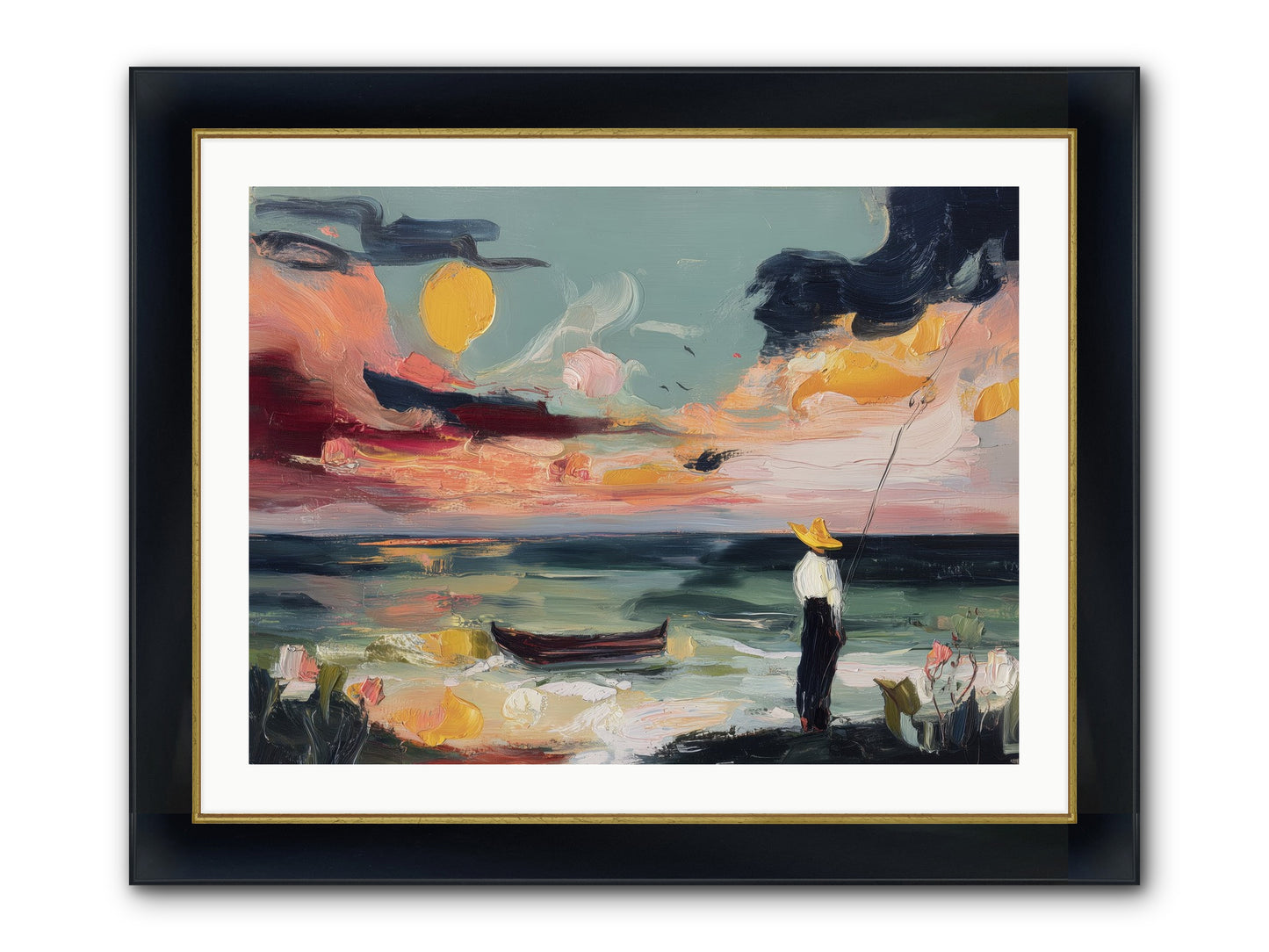 Uncharted Paradise Framed Print - Wide Black w/Gold 32x24