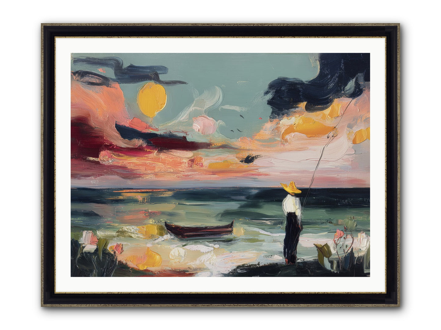Uncharted Paradise Framed Print - Black & Gold 40x30
