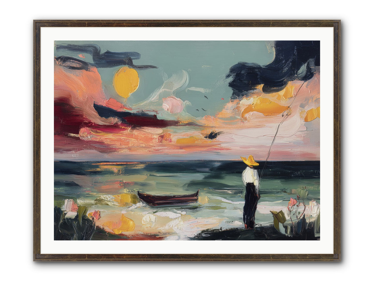 Uncharted Paradise Framed Print - Slimwoods Black/Gold 40x30