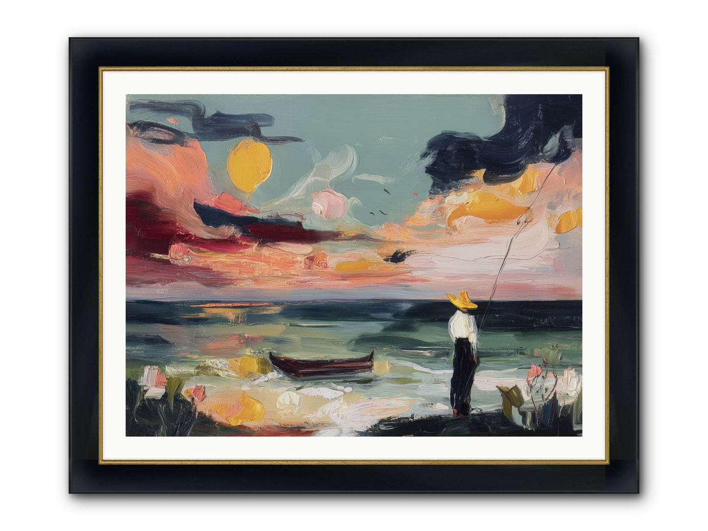 Uncharted Paradise Framed Print - Wide Black w/Gold 40x30