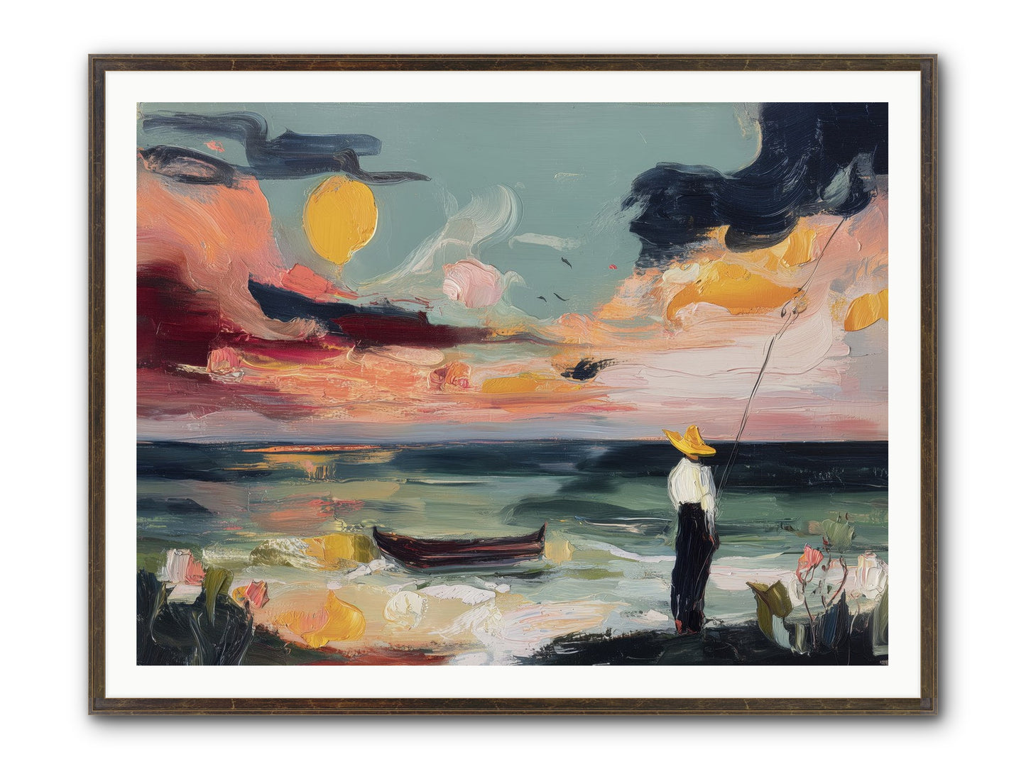 Uncharted Paradise Framed Print - Slimwoods Black/Gold 48x36