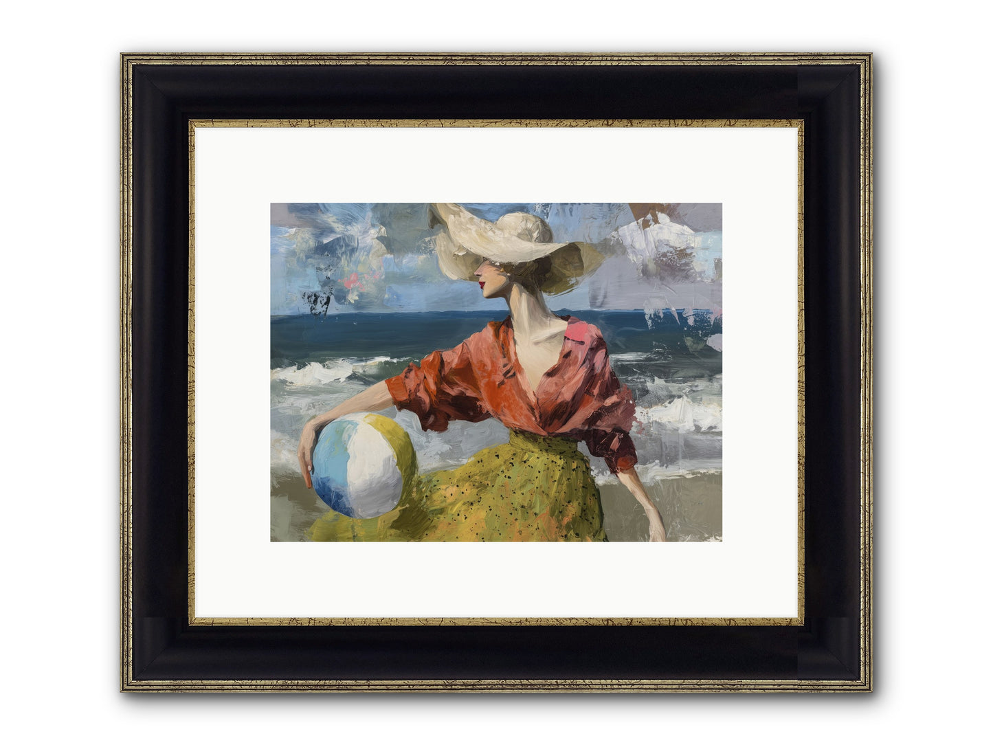 Under Gentle Wind Framed Print - Black & Gold 12x9