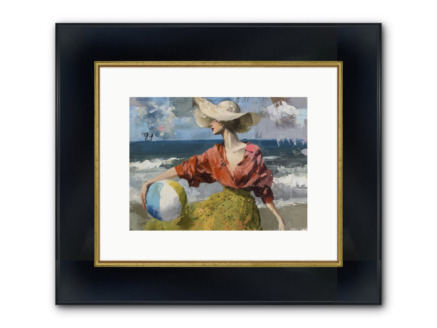 Under Gentle Wind Framed Print - Wide Black w/Gold 12x9