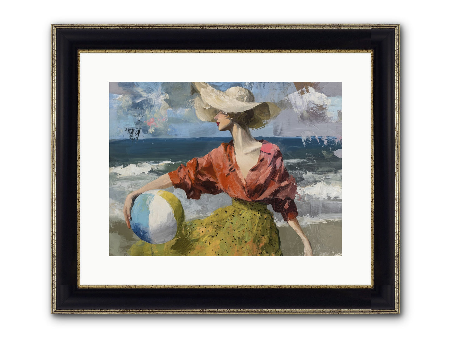 Under Gentle Wind Framed Print - Black & Gold 16x12