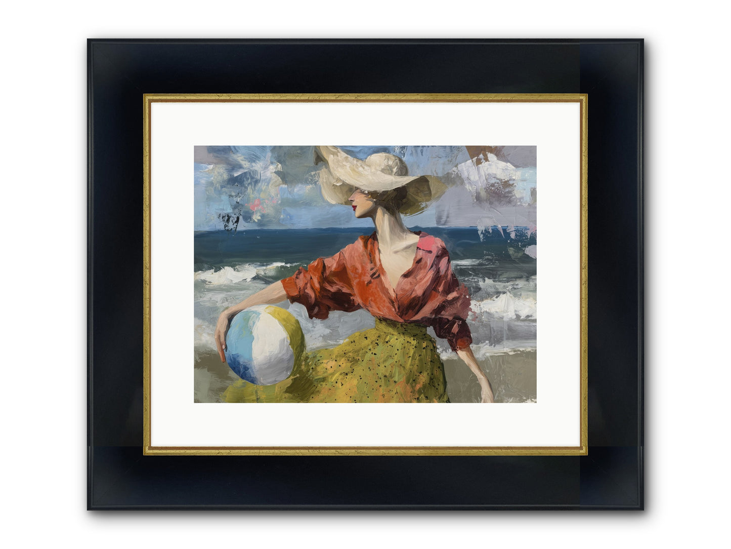 Under Gentle Wind Framed Print - Wide Black w/Gold 16x12