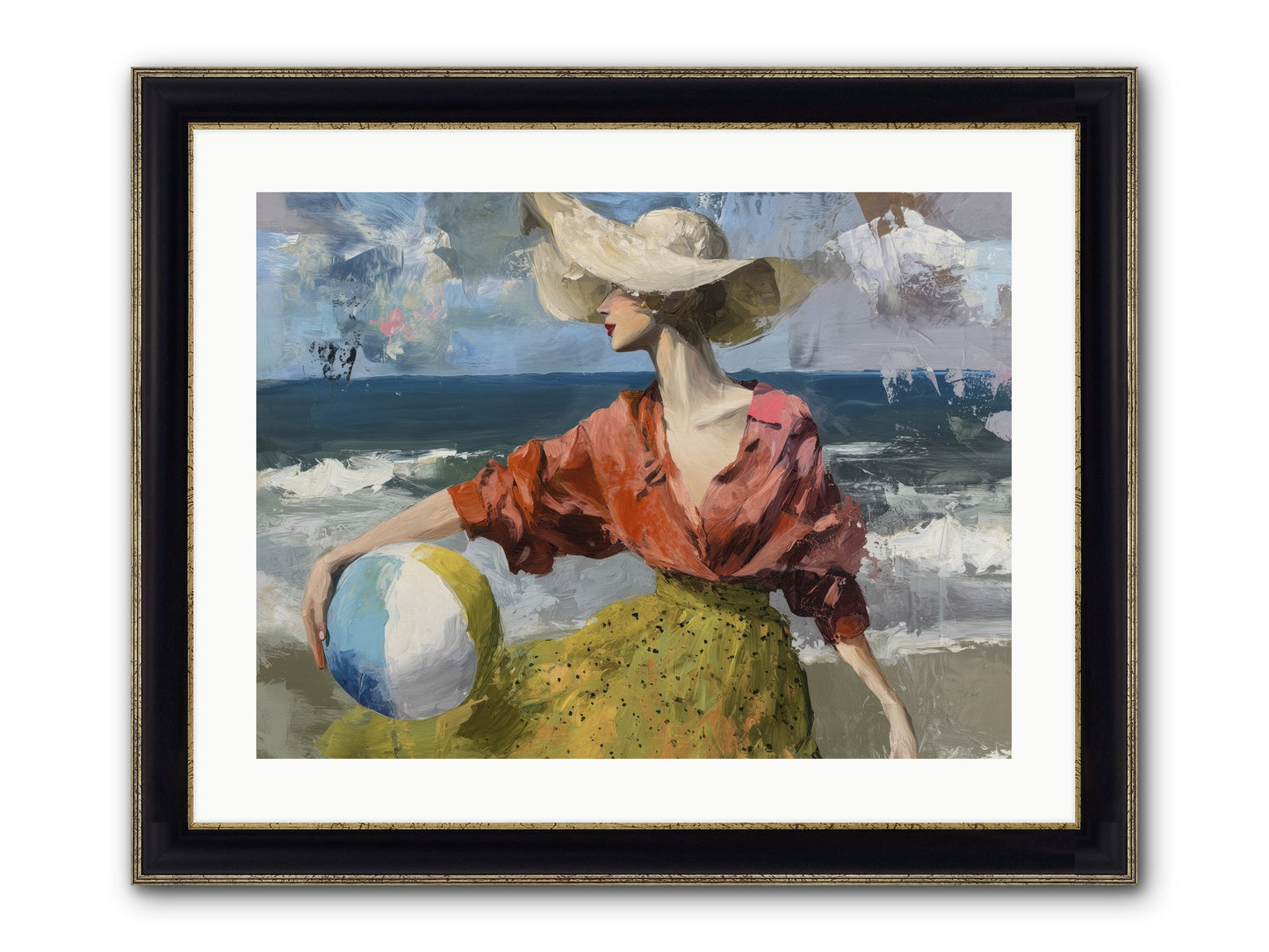 Under Gentle Wind Framed Print - Black & Gold 24x18