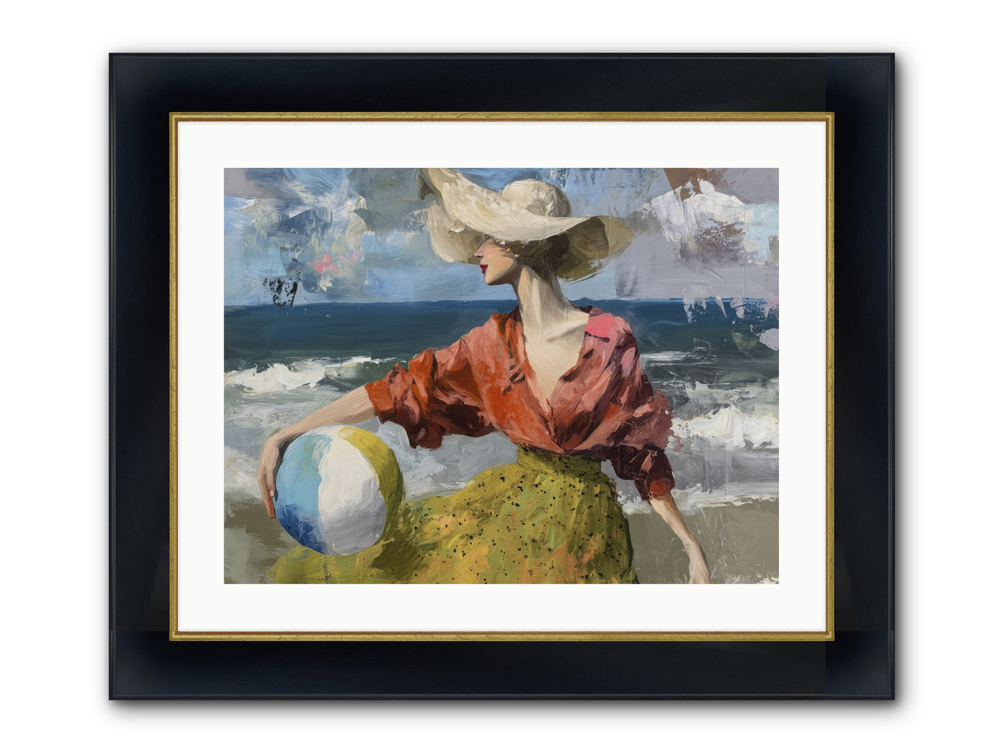 Under Gentle Wind Framed Print - Wide Black w/Gold 24x18