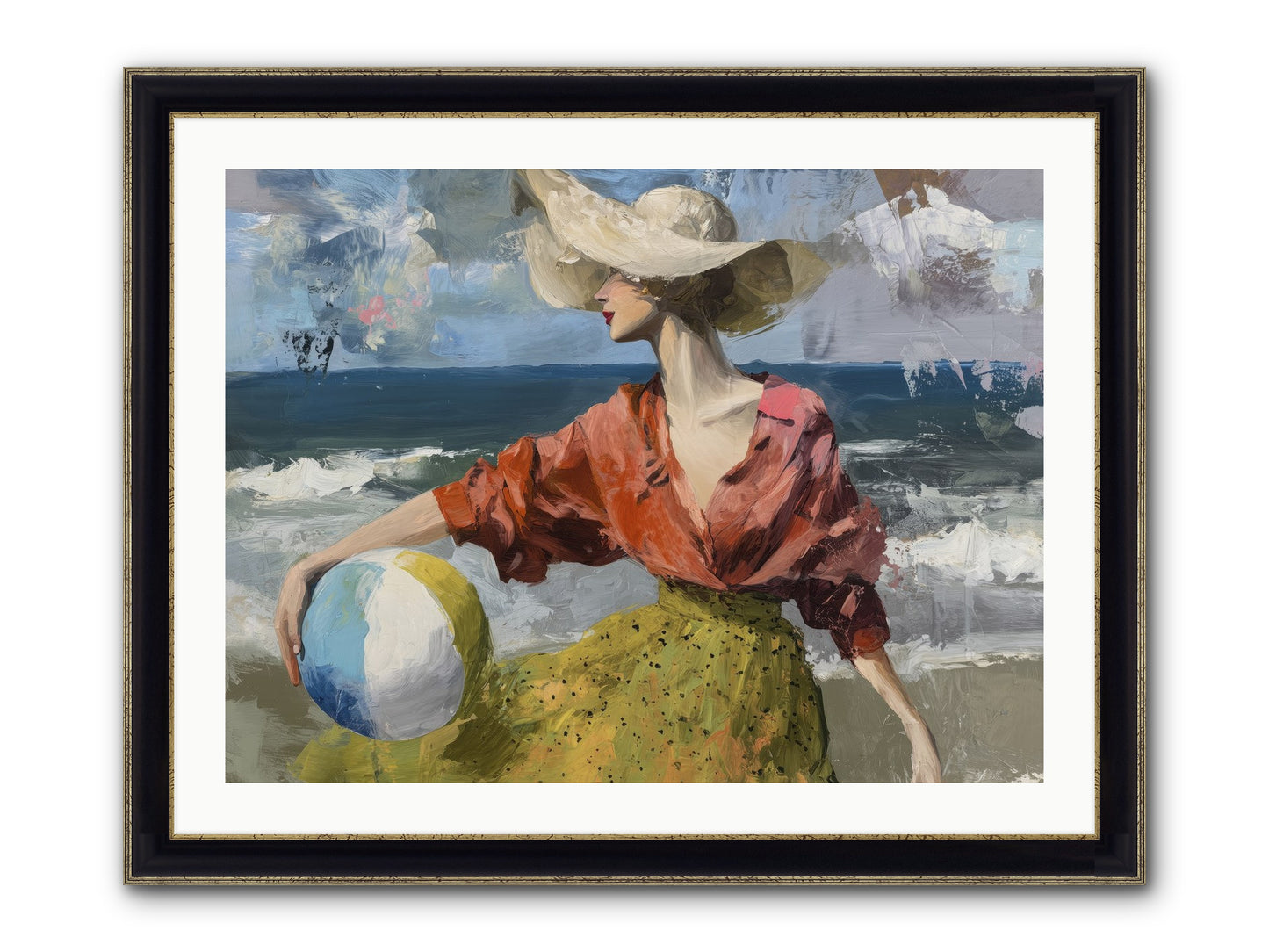 Under Gentle Wind Framed Print - Black & Gold 32x24
