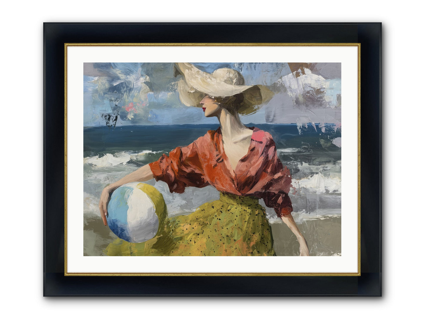 Under Gentle Wind Framed Print - Wide Black w/Gold 32x24