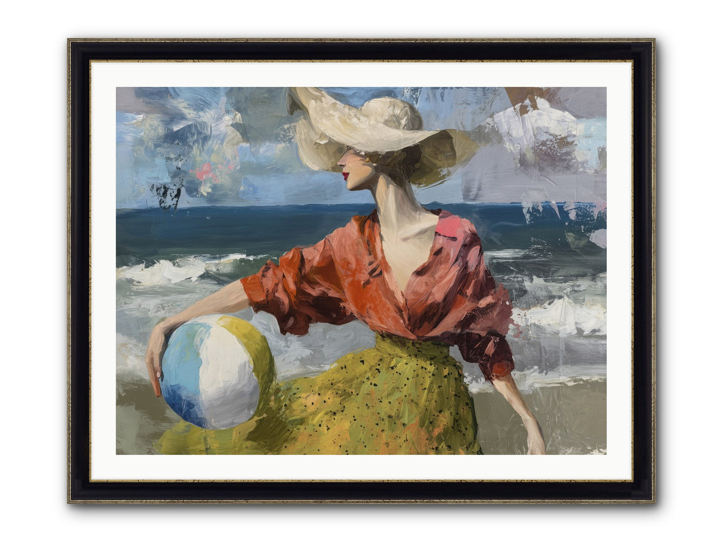 Under Gentle Wind Framed Print - Black & Gold 40x30