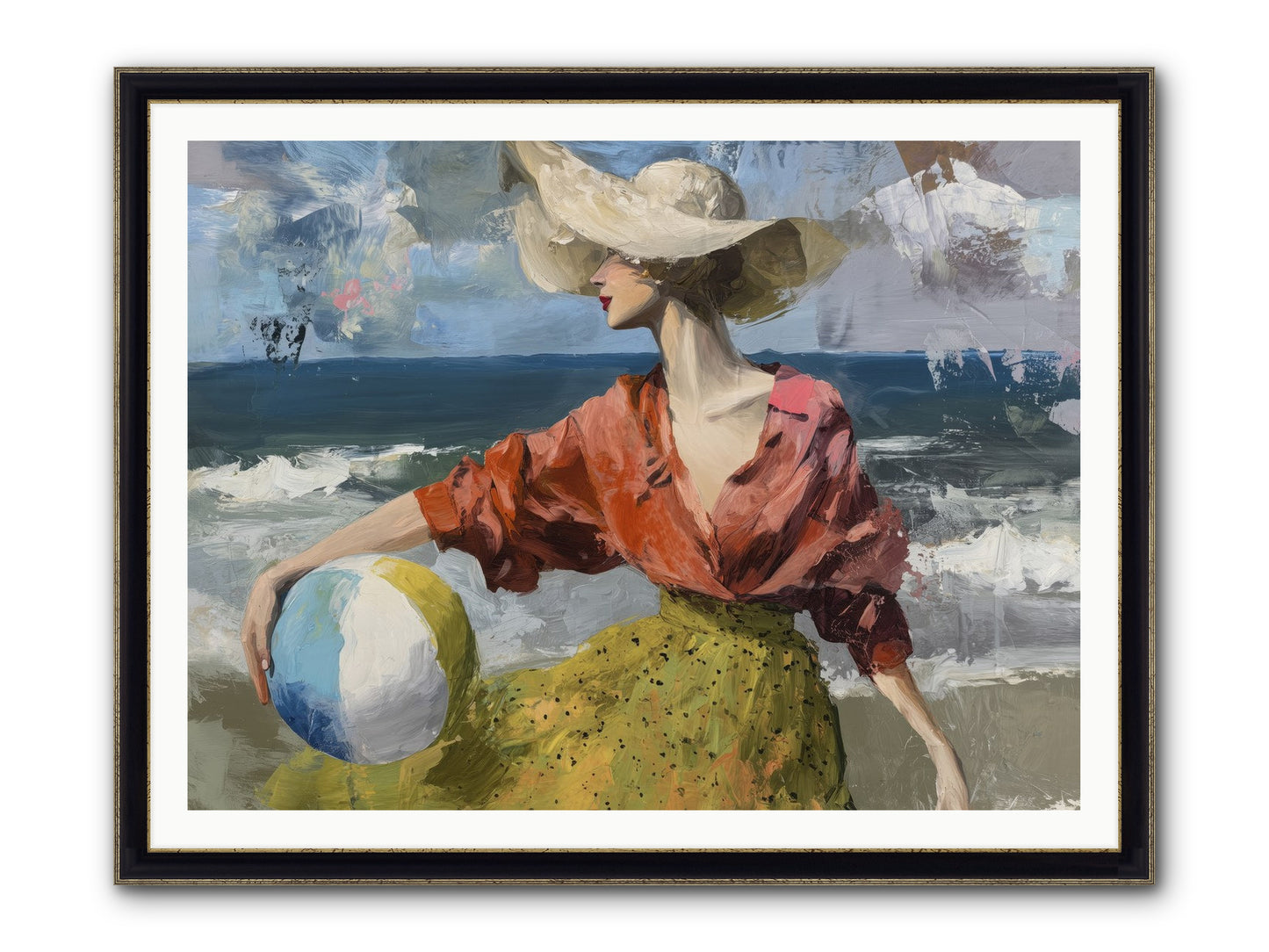 Under Gentle Wind Framed Print - Black & Gold 48x36