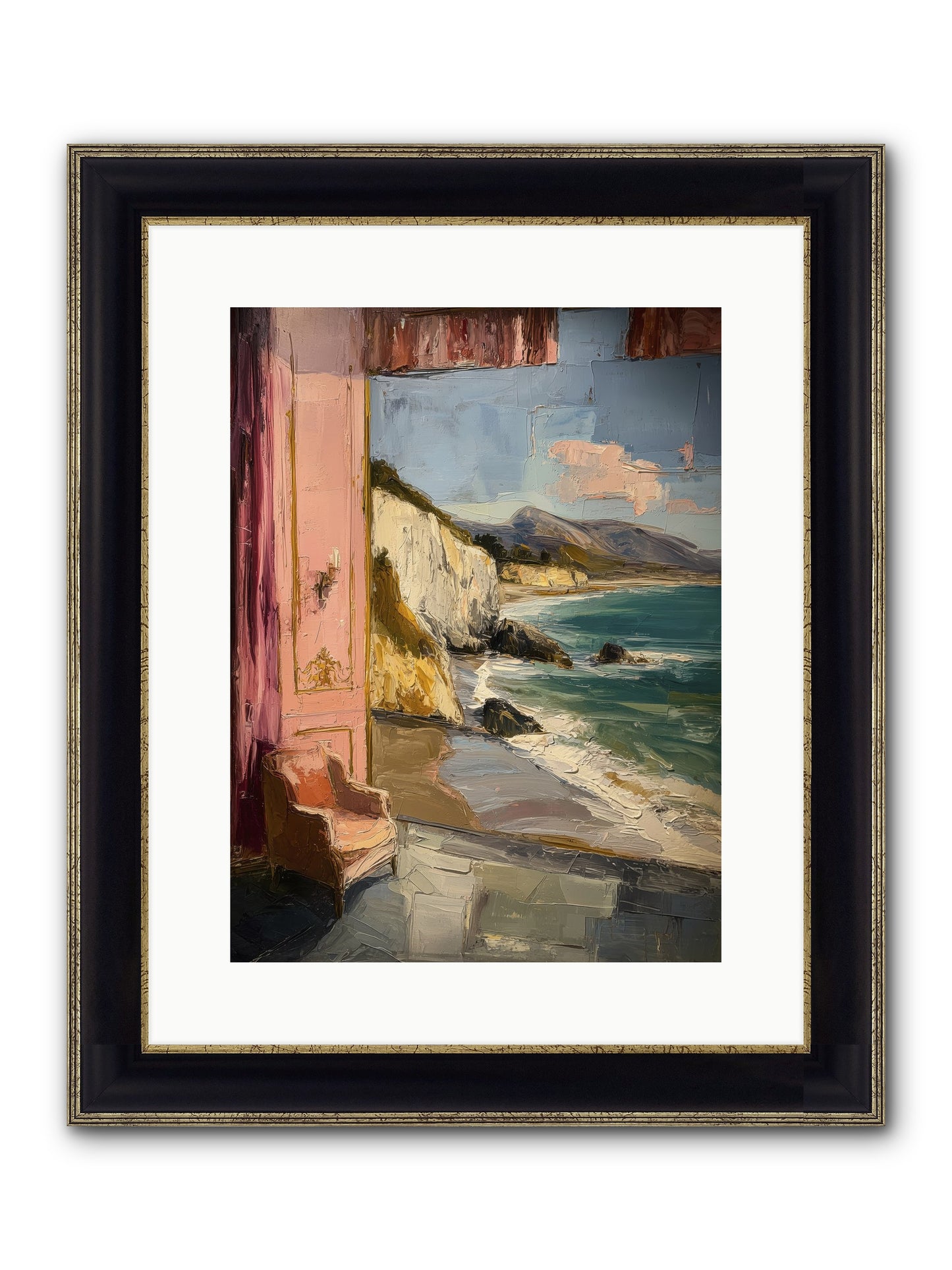 Under Jasmine Skies Framed Print - Black & Gold 12x16