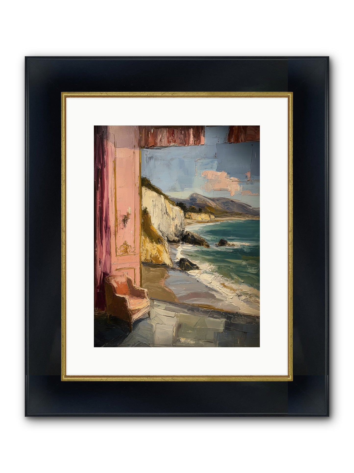 Under Jasmine Skies Framed Print - Wide Black w/Gold 12x16