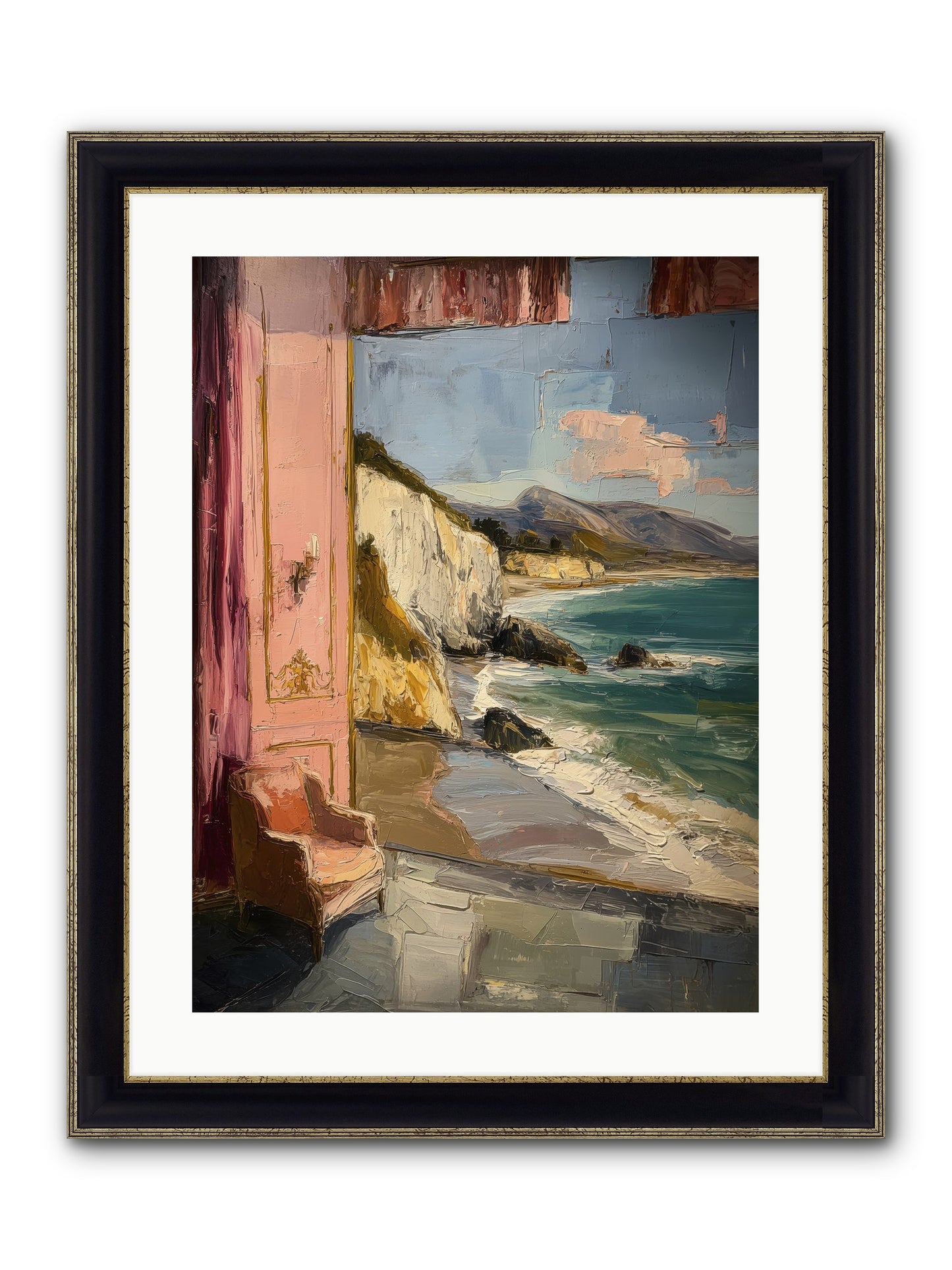 Under Jasmine Skies Framed Print - Black & Gold 18x24