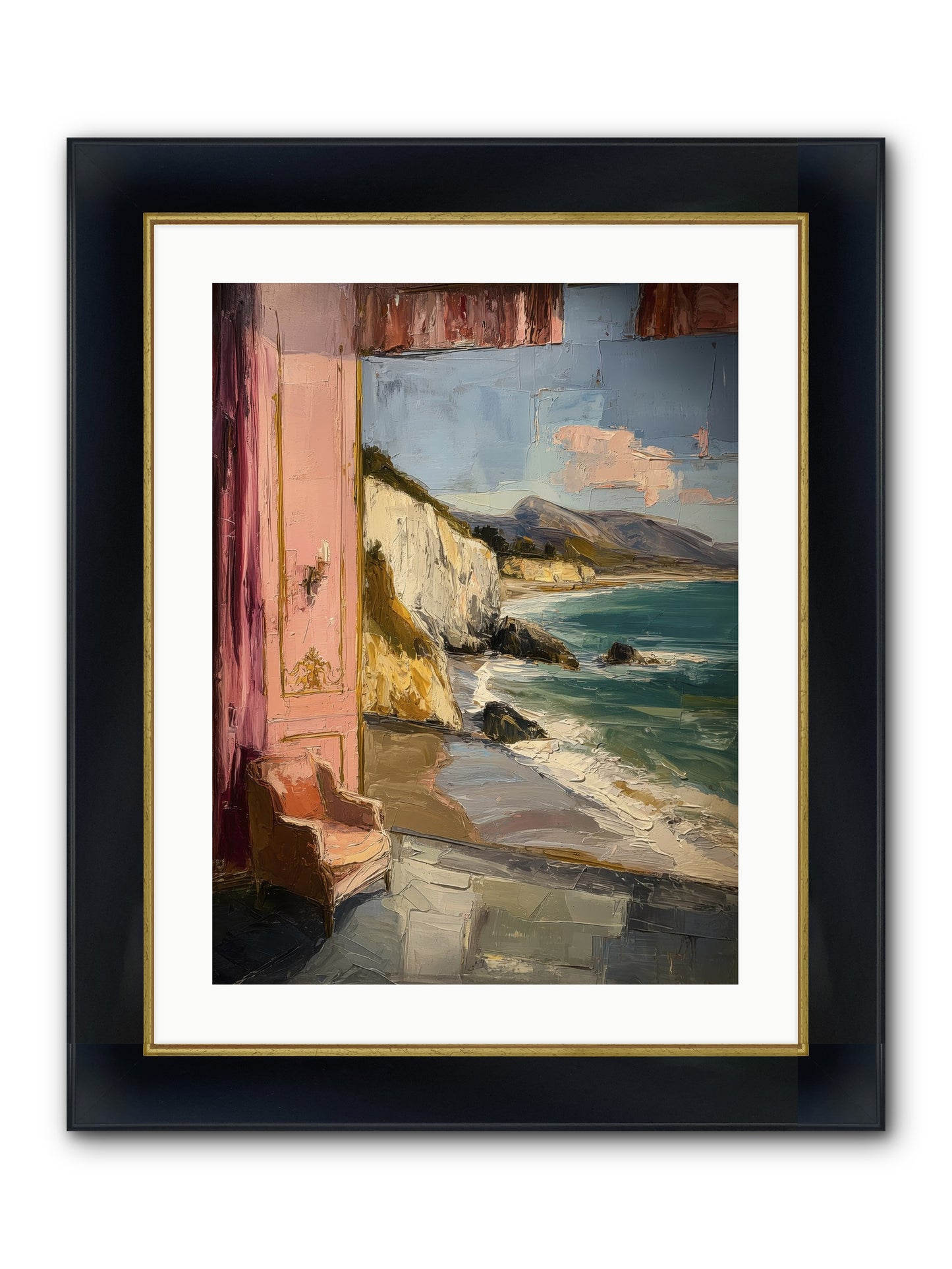 Under Jasmine Skies Framed Print - Wide Black w/Gold 18x24
