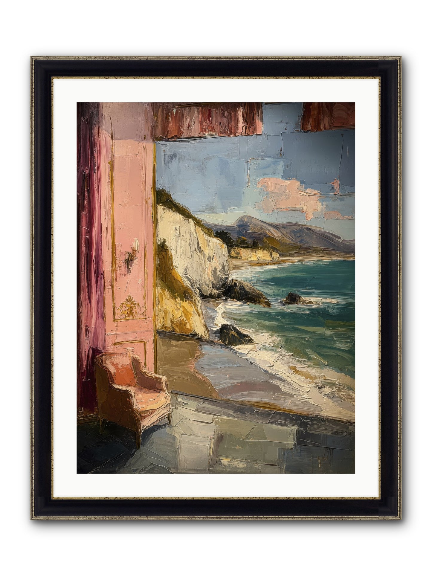 Under Jasmine Skies Framed Print - Black & Gold 24x32