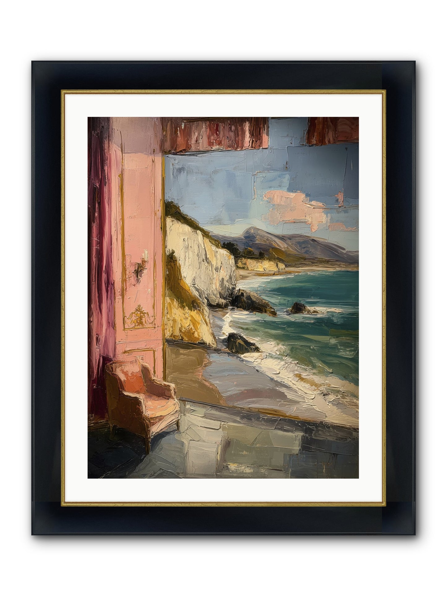 Under Jasmine Skies Framed Print - Wide Black w/Gold 24x32