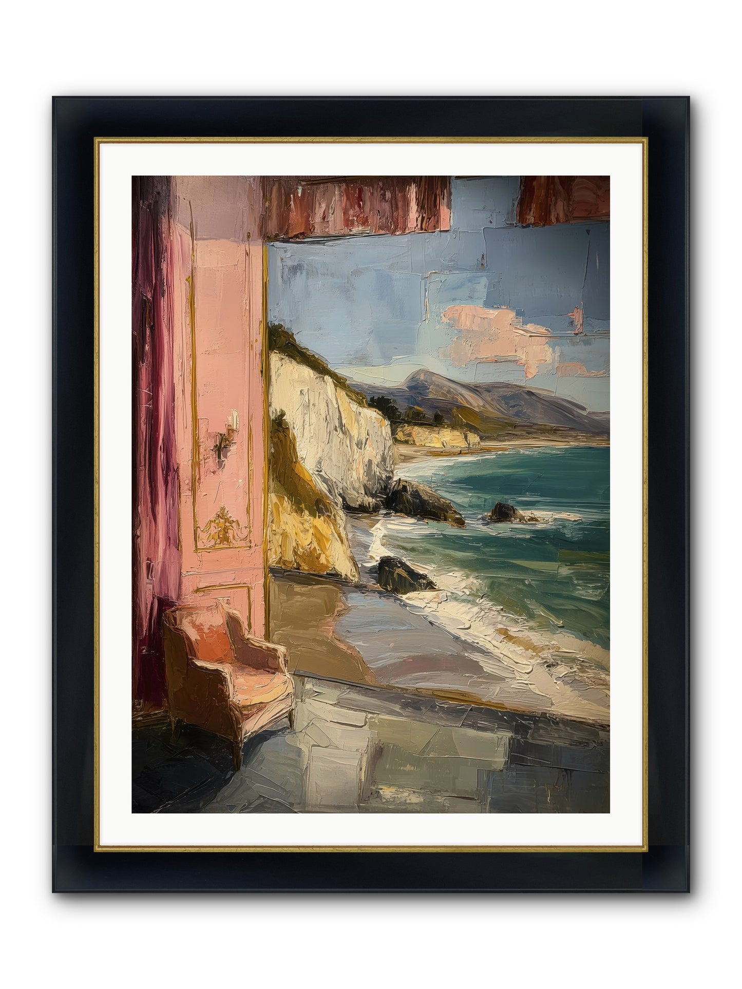 Under Jasmine Skies Framed Print - Wide Black w/Gold 30x40
