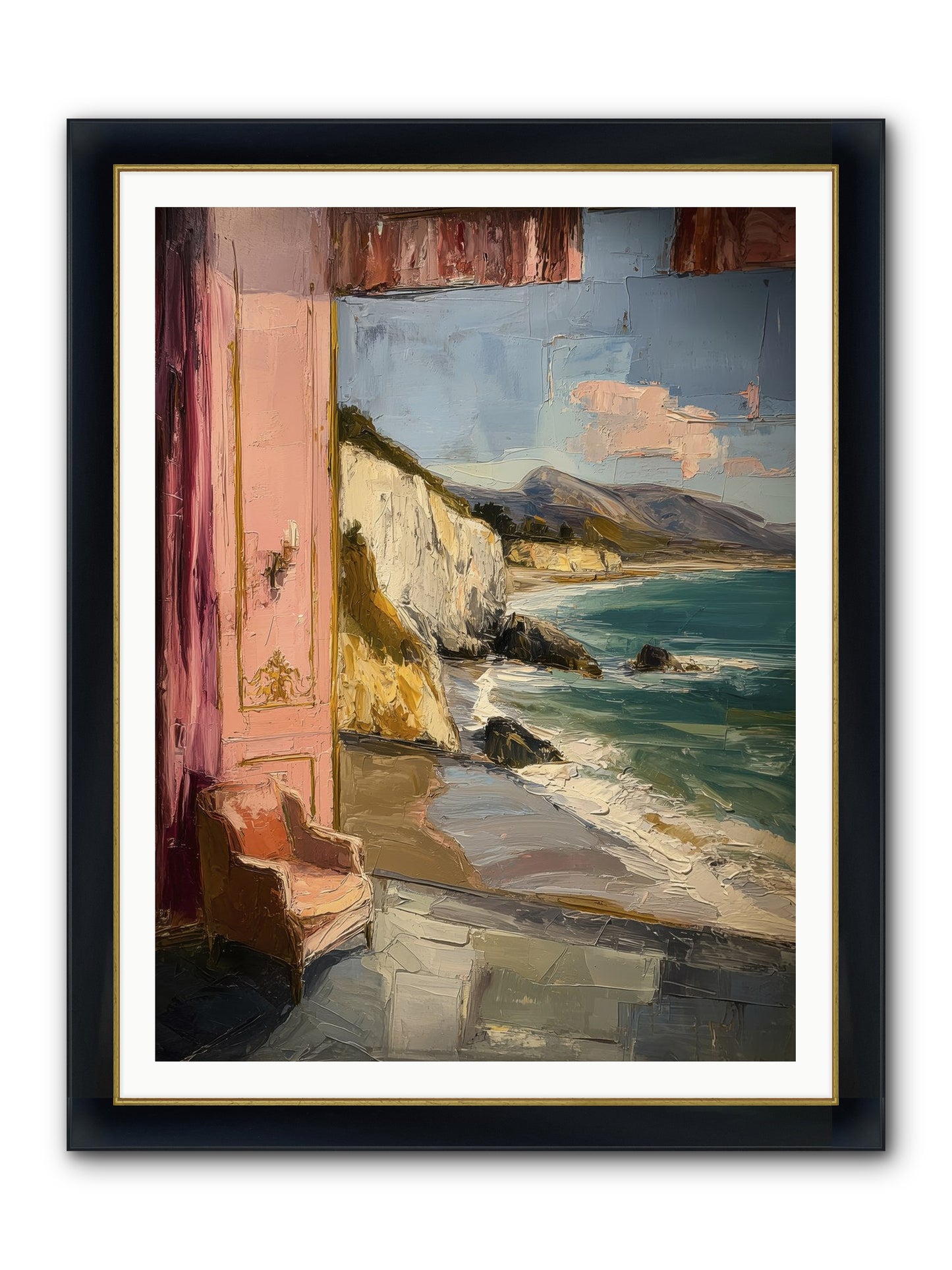 Under Jasmine Skies Framed Print - Wide Black w/Gold 36x48
