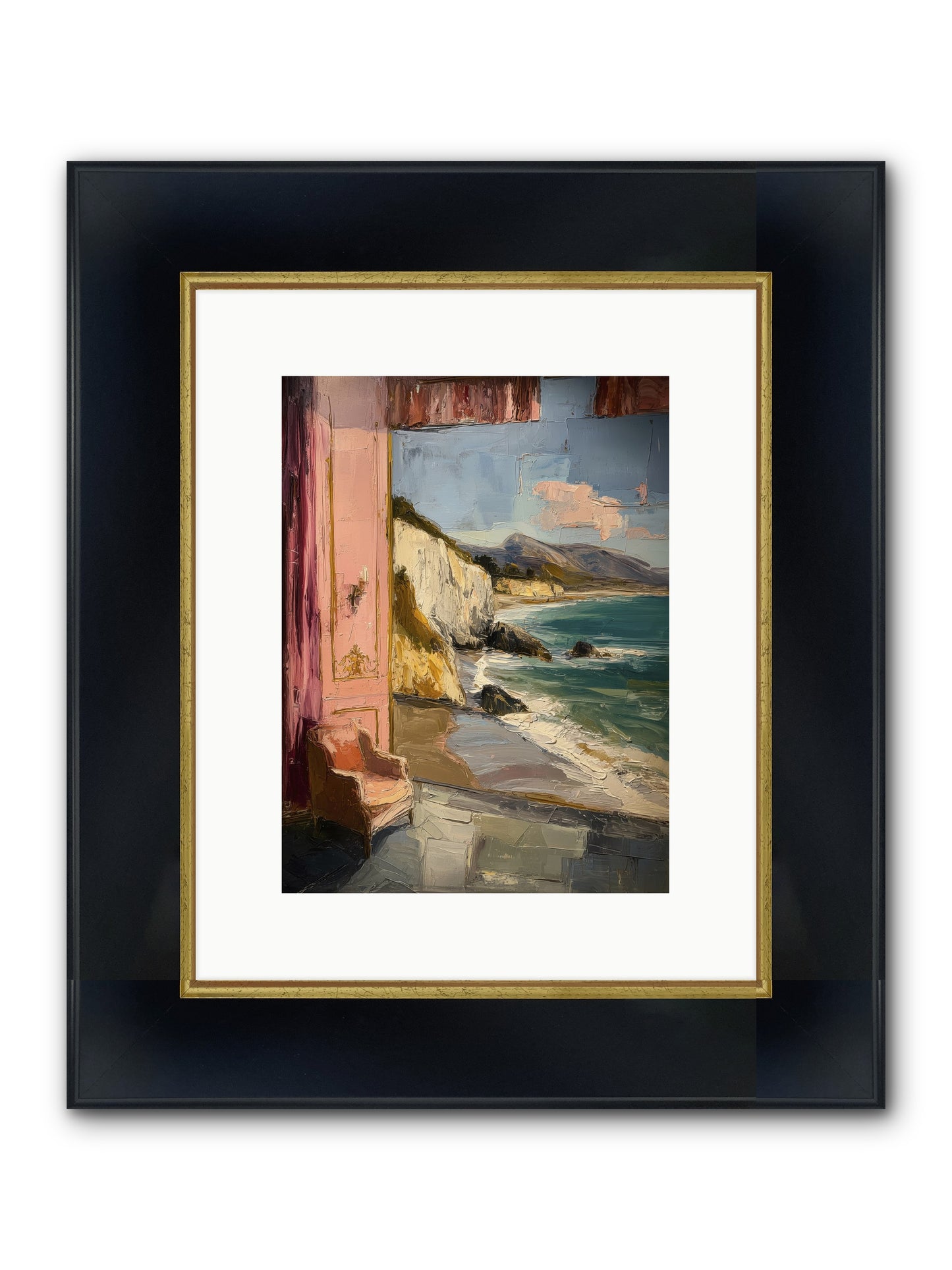 Under Jasmine Skies Framed Print - Wide Black w/Gold 9x12