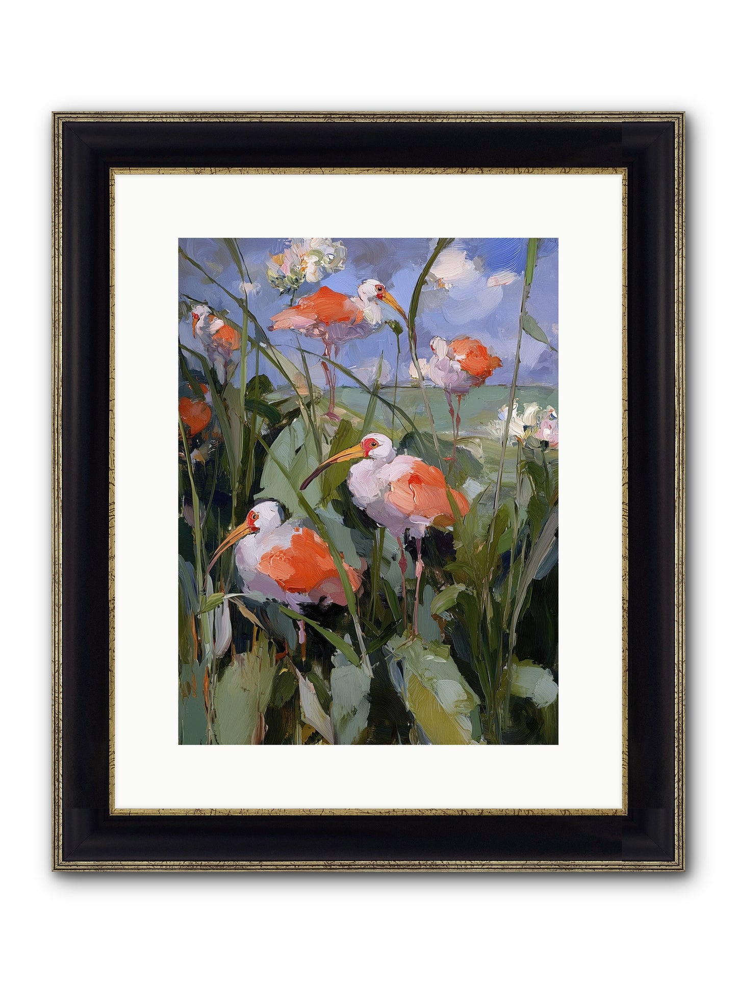 Upon Open Skies Framed Print - Black & Gold 12x16