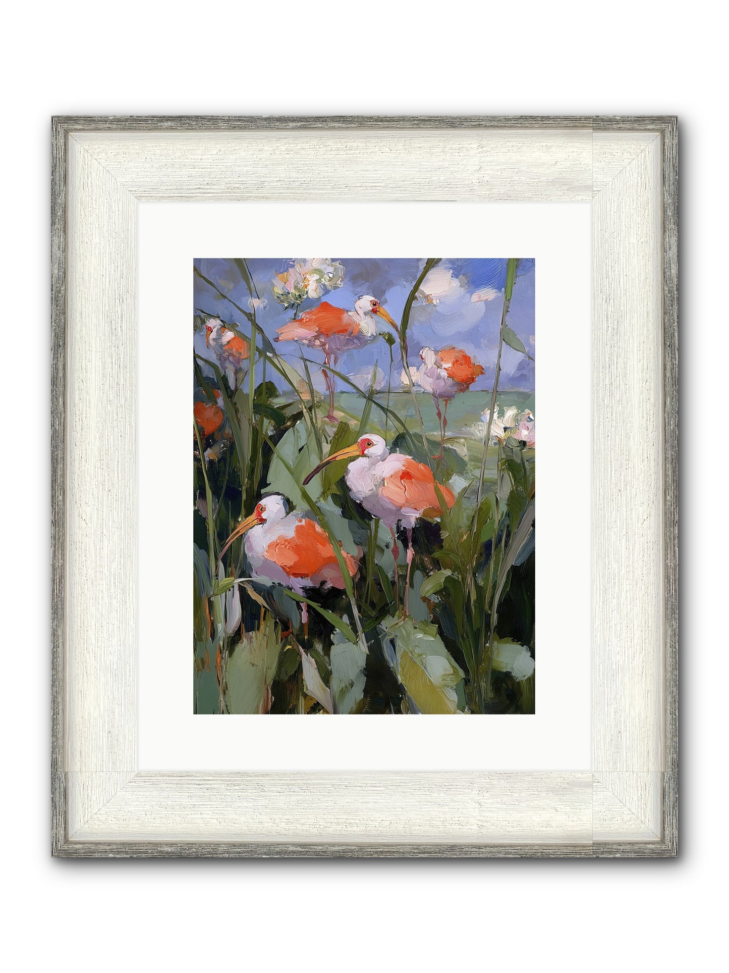 Upon Open Skies Framed Print - Driftwood White 12x16