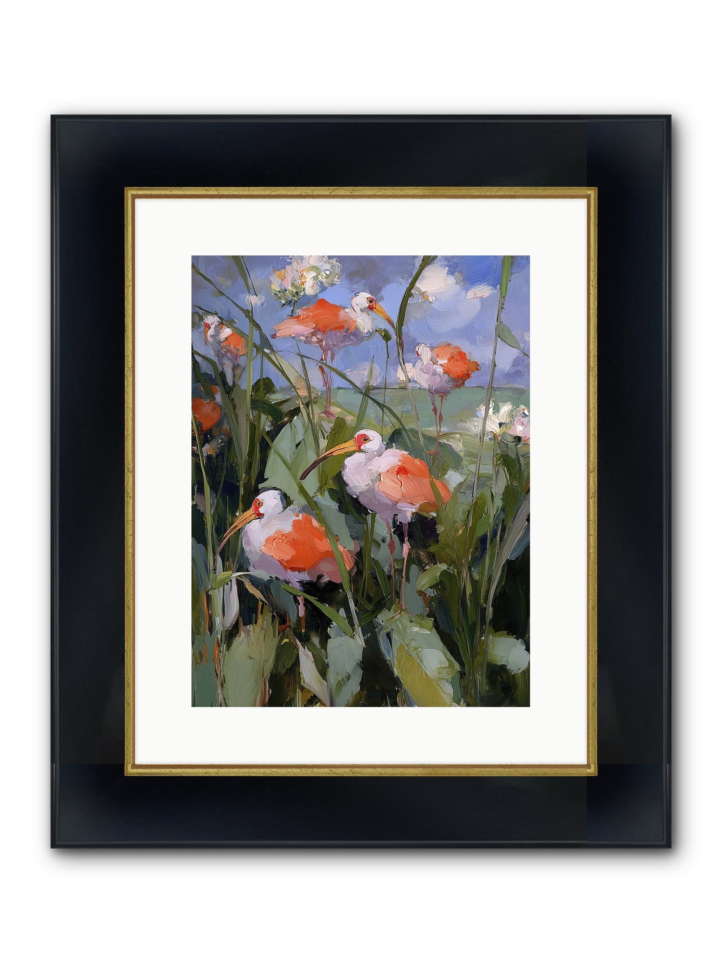 Upon Open Skies Framed Print - Wide Black w/Gold 12x16