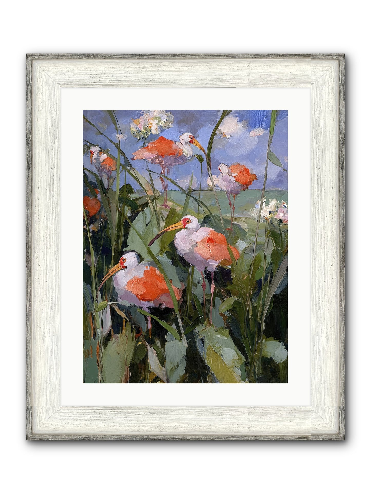 Upon Open Skies Framed Print - Driftwood White 18x24