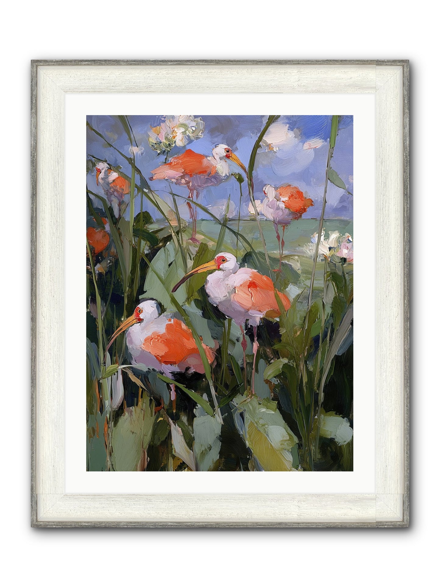 Upon Open Skies Framed Print - Driftwood White 24x32