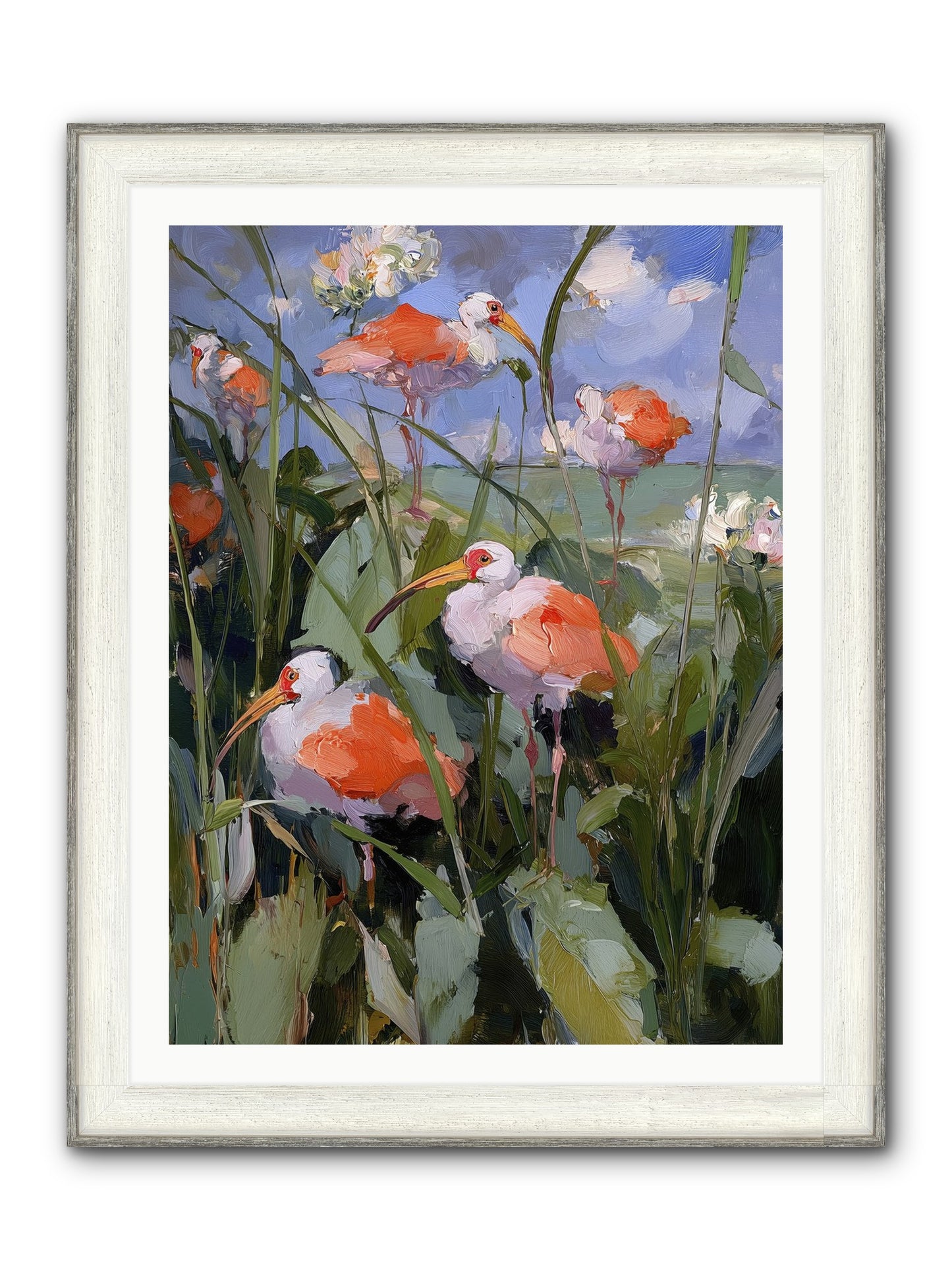 Upon Open Skies Framed Print - Driftwood White 30x40