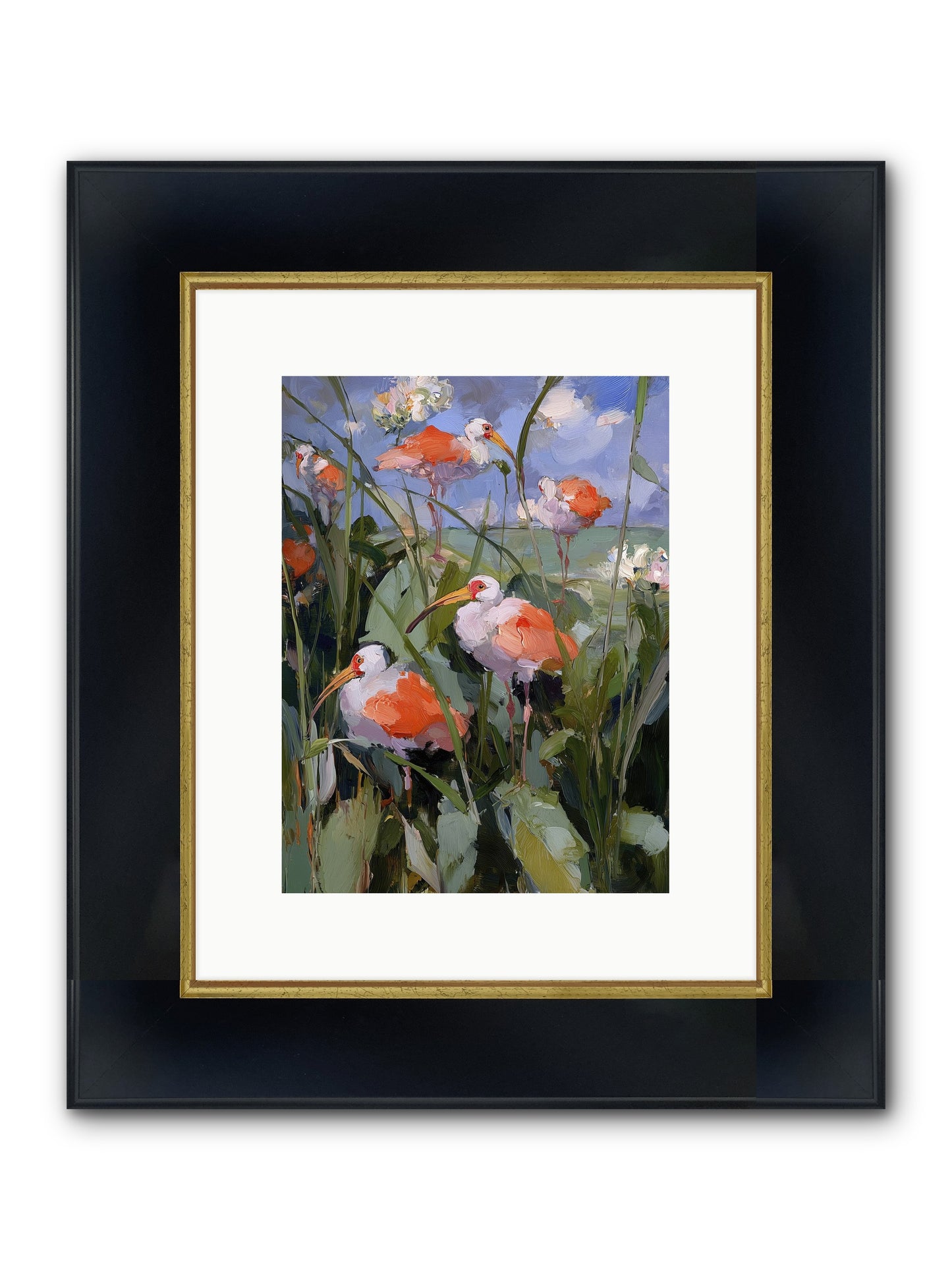 Upon Open Skies Framed Print - Wide Black w/Gold 9x12