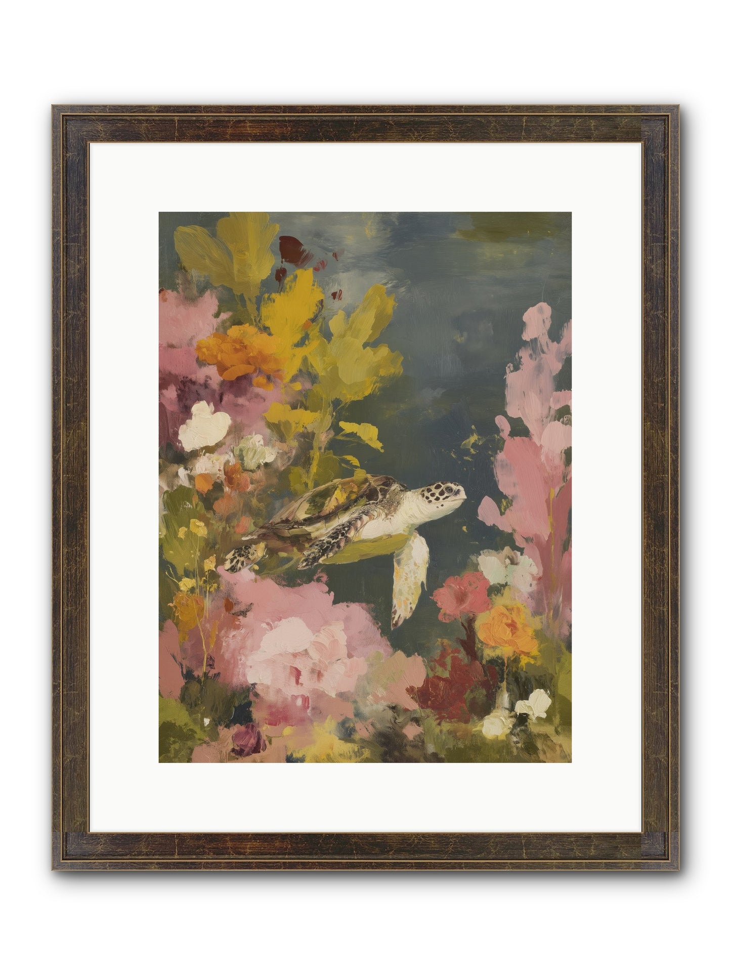 Underwater Eden Framed Print - Slimwoods Black/Gold 12x16