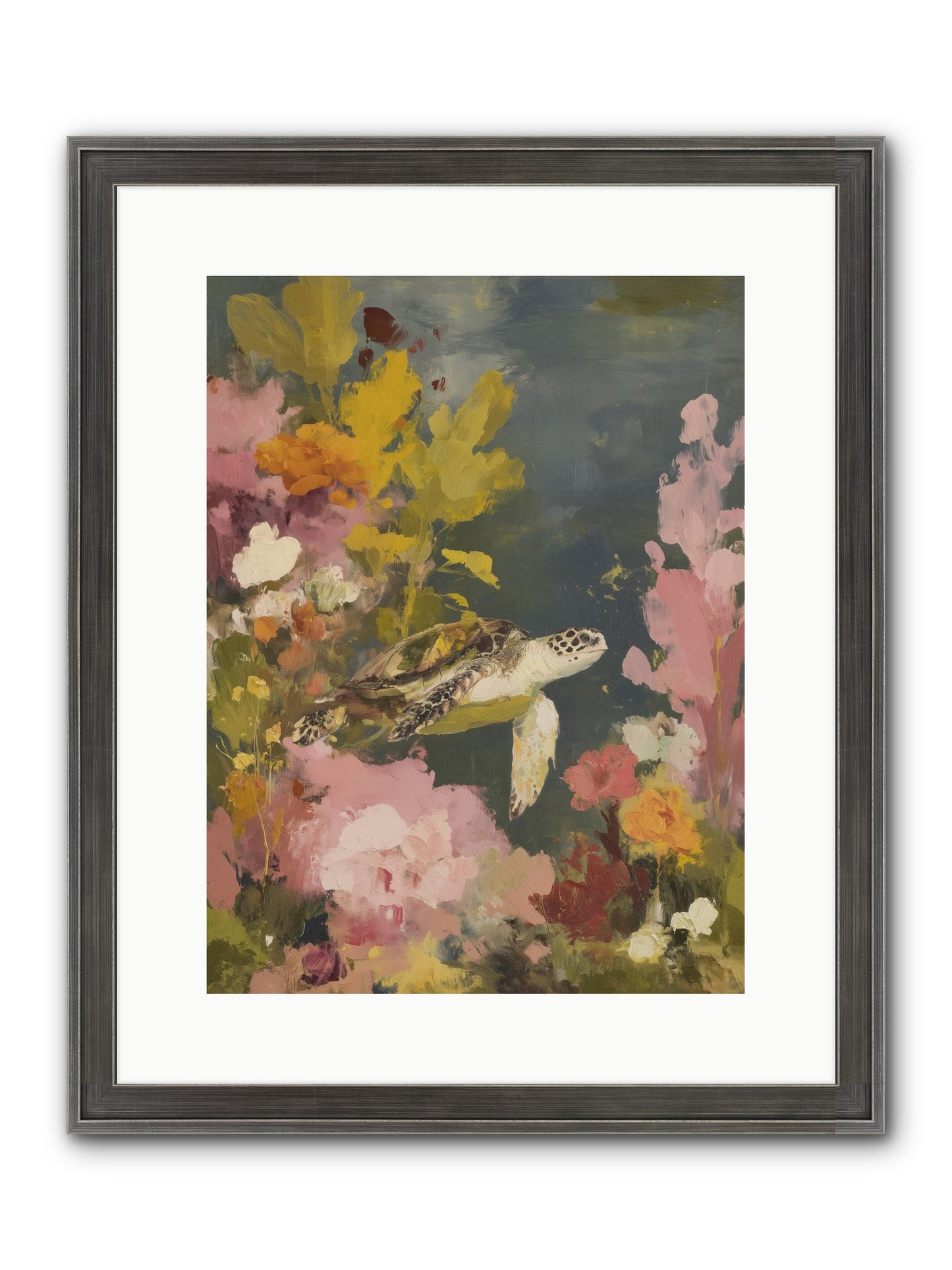 Underwater Eden Framed Print - Slimwoods Black/Silver 12x16