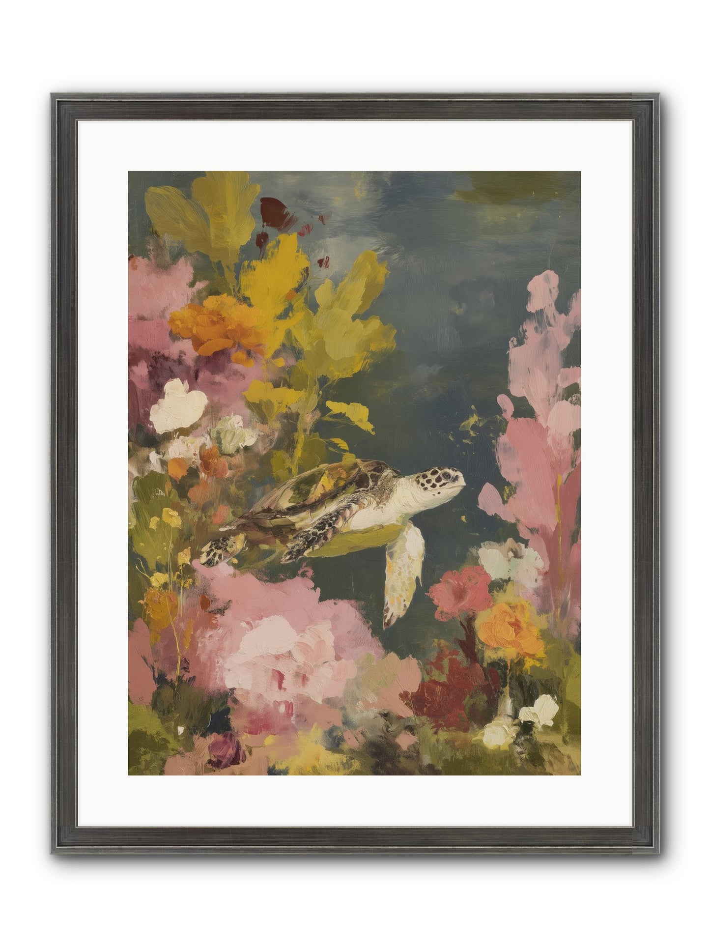 Underwater Eden Framed Print - Slimwoods Black/Silver 18x24
