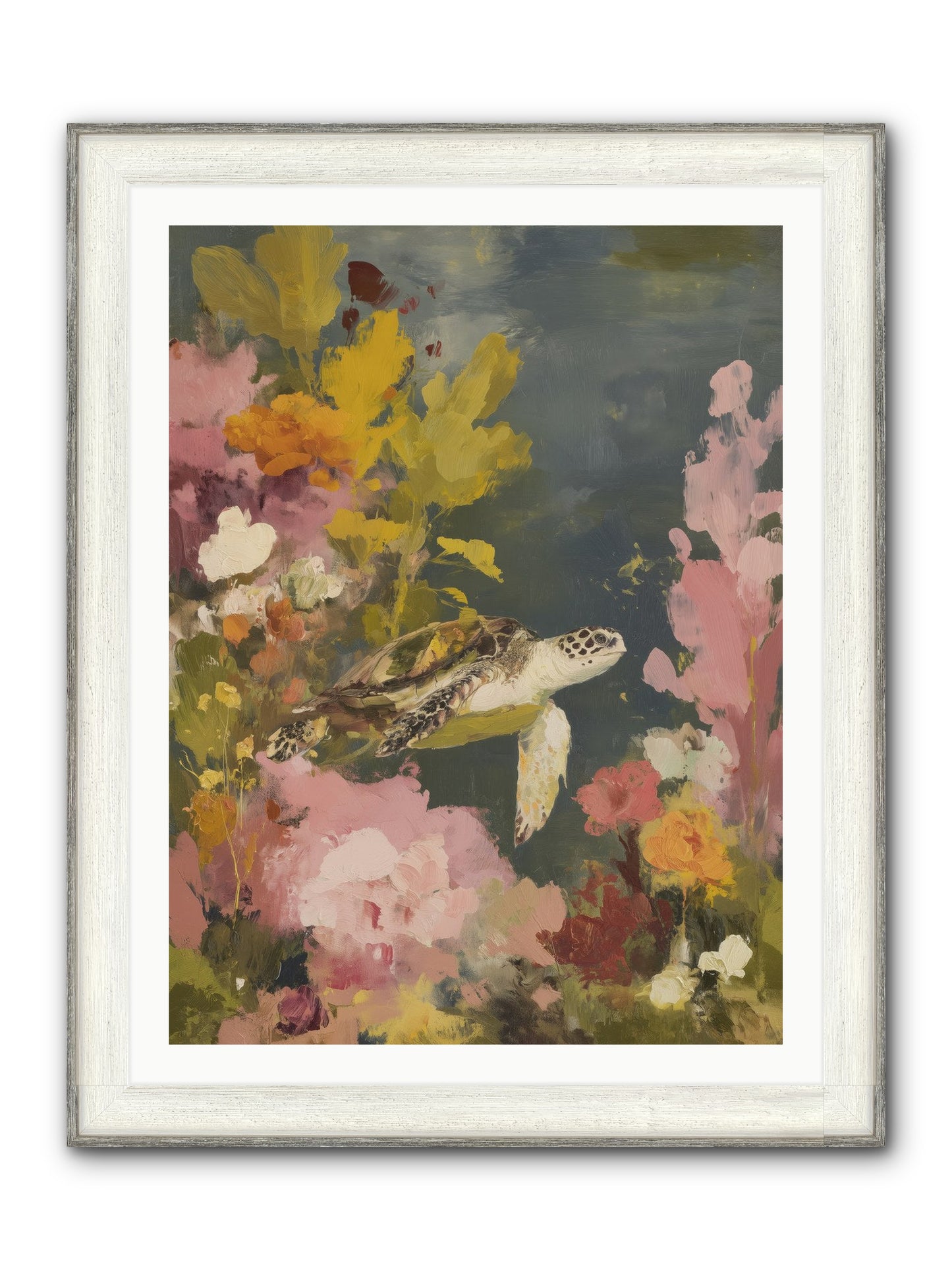 Underwater Eden Framed Print - Driftwood White 30x40